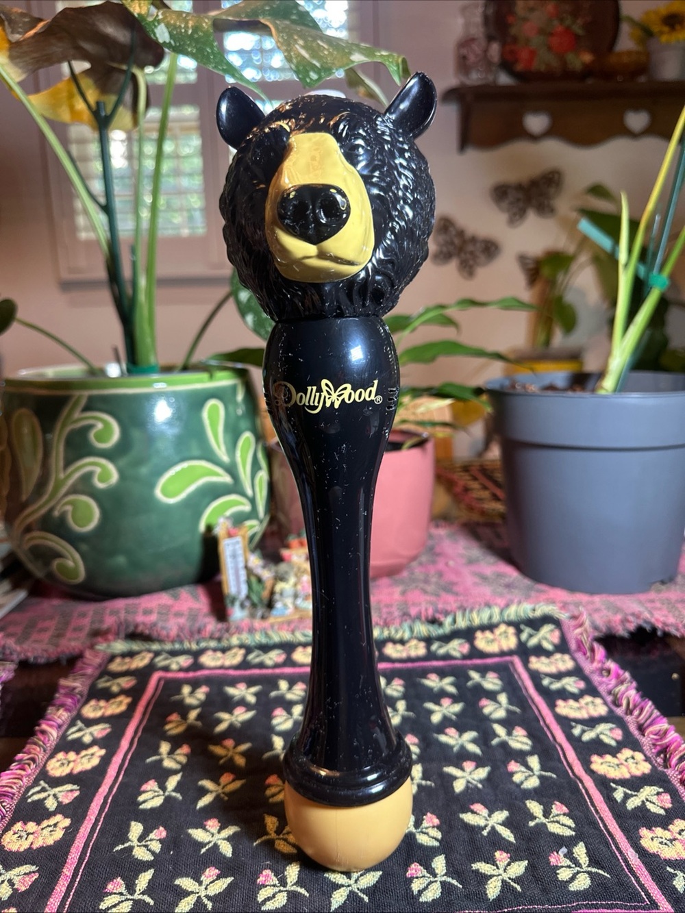 Rare Dollywood Winter Bubble Maker Machine Black Bear Cub Kids Toys